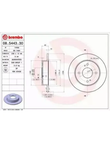 08.5443.30 Disco de freno Brembo