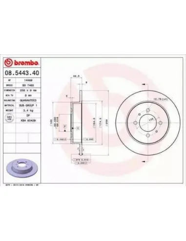 08.5443.40 Disco de freno Brembo