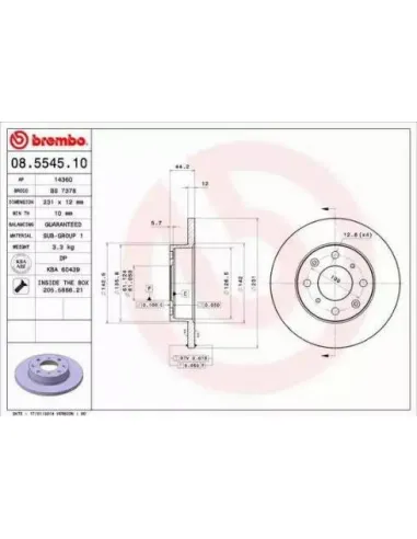 08.5545.10 Disco de freno Brembo