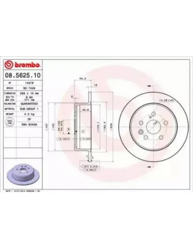 08.5625.10 Disco de freno Brembo