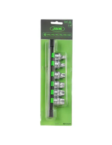 51409 Set De 6 Piezas De 1/2" Punta 12 Cantos...