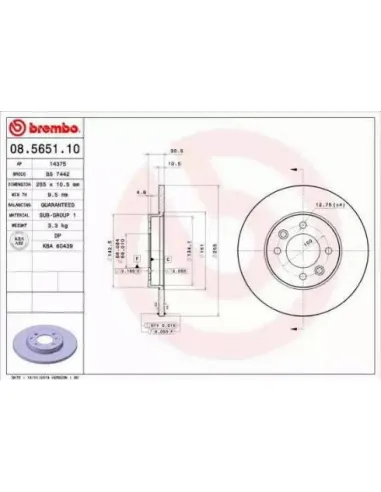 08.5651.10 Disco de freno Brembo