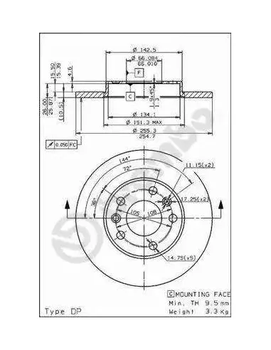 08.5651.20 Disco de freno Brembo