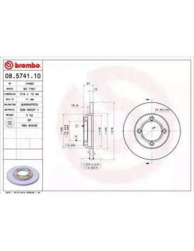 08.5741.10 Disco de freno Brembo