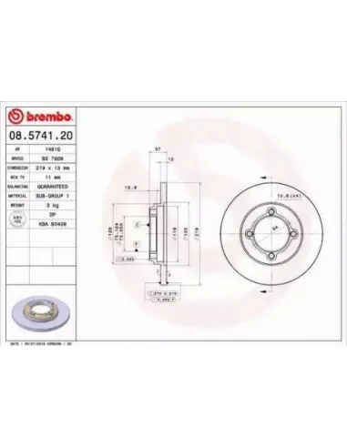 08.5741.20 Disco de freno Brembo