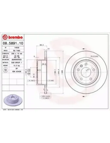 08.5891.10 Disco de freno Brembo