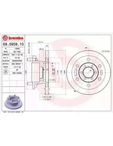 08.5959.10 Disco de freno Brembo