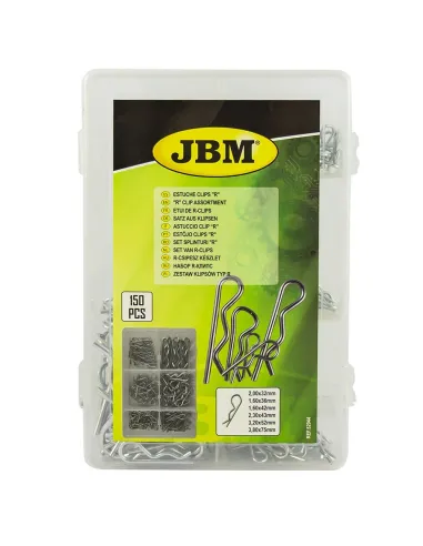 52044 Estuche Clips "R" 150 Piezas JBM