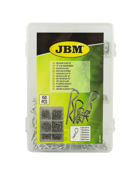 52044 Estuche Clips "R" 150 Piezas JBM