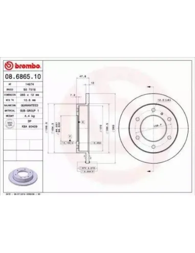 08.6865.10 Disco de freno Brembo