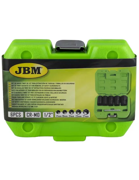 52153 Set De Vasos Twist De 1/2" Para Extracción De Tuercas / Tor JBM