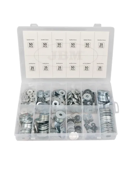 52158 Estuche De Arandela De Hierro Galvanizado, 475Pcs JBM