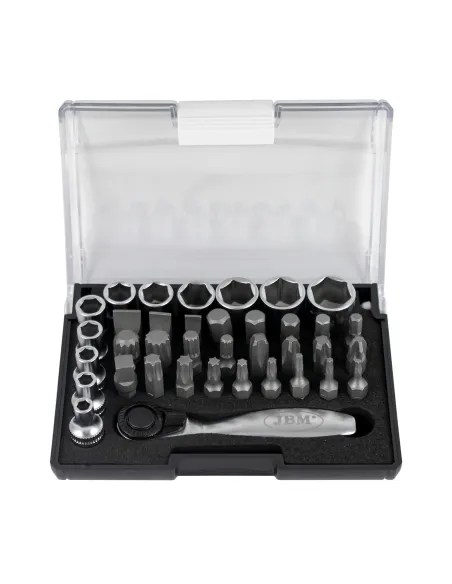 52198 Estuche De 38 Piezas Con Carraca Mini De 1/4" JBM