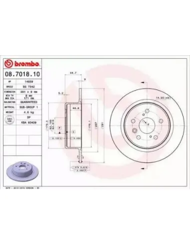 08.7018.10 Disco de freno Brembo