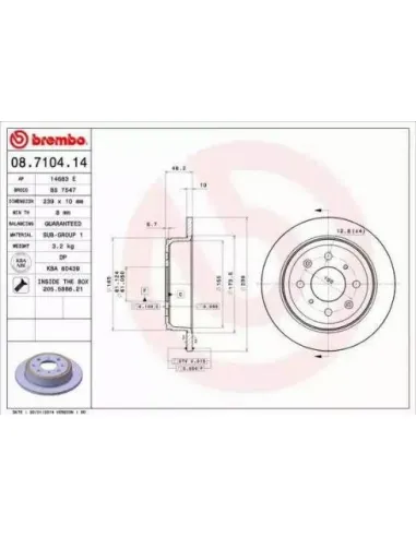 08.7104.14 Disco de freno Brembo