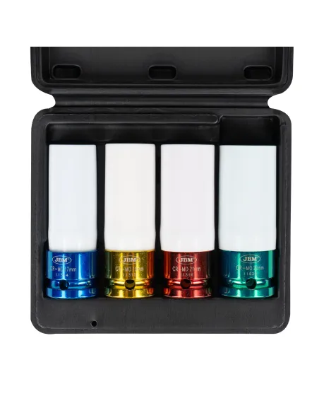 52338 Set De 4 Vasos Impacto De 1/2" Especial Extracción Ruedas JBM