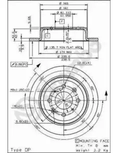 08710475 Disco de freno Brembo