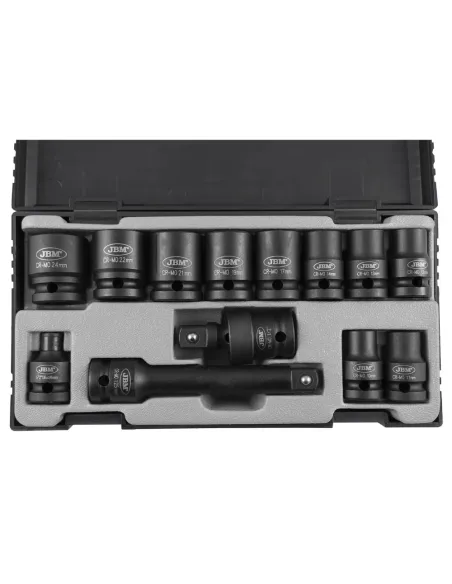 52341 Set De Vasos De Impacto De 13 Piezas De 1/2" Hexagonal + Ada JBM