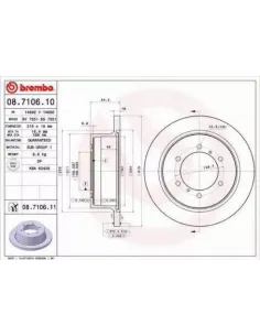08.7106.10 Disco de freno Brembo