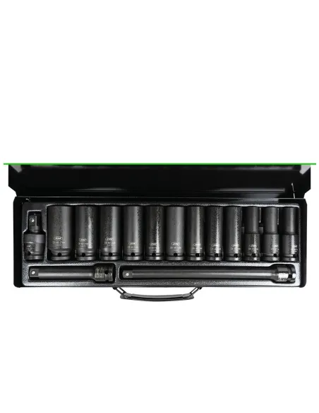 52346 Set De 15 Piezas De Impacto Con 12 Vasos Largos De 1/2" Hexa JBM