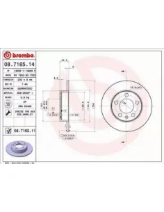 08.7165.14 Disco de freno Brembo