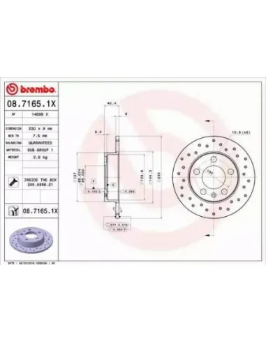 0871651X Disco de freno Brembo