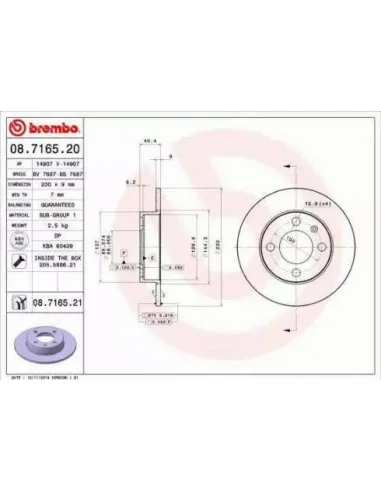 08.7165.20 Disco de freno Brembo