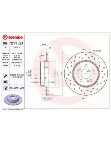 0872112X Disco de freno Brembo