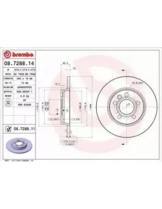 08.7288.14 Disco de freno Brembo