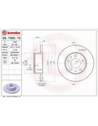 08.7300.10 Disco de freno Brembo