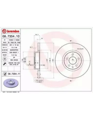 08.7354.10 Disco de freno Brembo