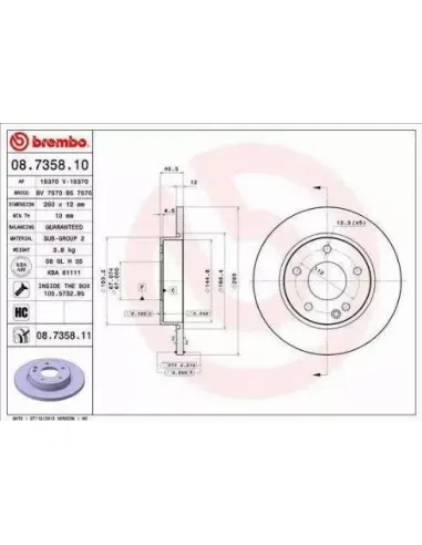 08.7358.11 Disco de freno Brembo