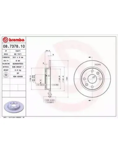 08.7378.10 Disco de freno Brembo