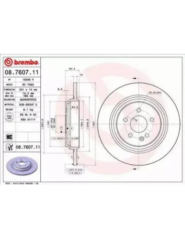 08.7607.11 Disco de freno Brembo