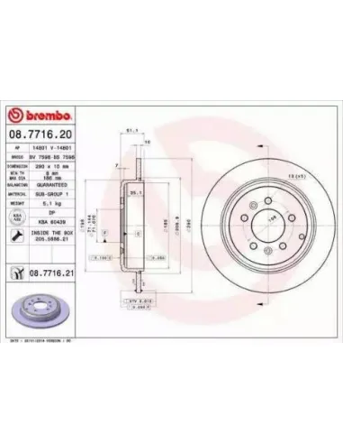 08.7716.20 Disco de freno Brembo