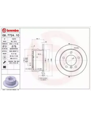 08.7724.10 Disco de freno Brembo