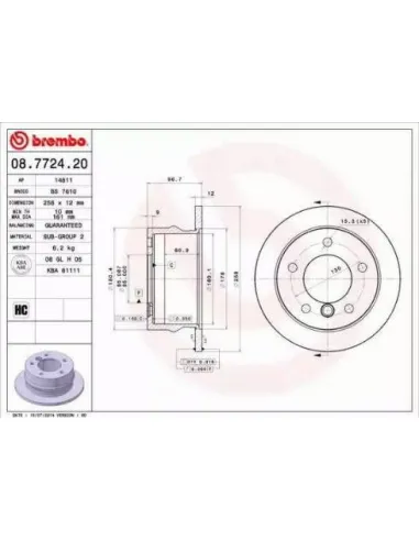 08.7724.20 Disco de freno Brembo