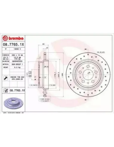 0877651X Disco de freno Brembo