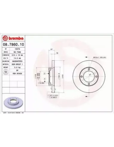 08.7860.10 Disco de freno Brembo