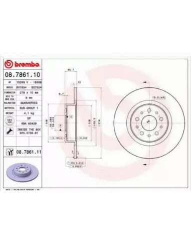 08.7861.10 Disco de freno Brembo