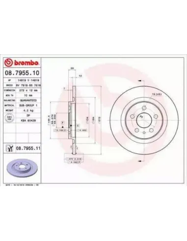 08.7955.10 Disco de freno Brembo