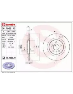 08.7955.11 Disco de freno Brembo