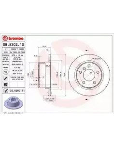 08.8302.11 Disco de freno Brembo