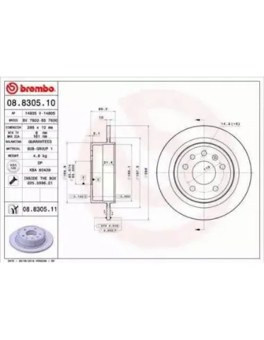 08.8305.10 Disco de freno Brembo