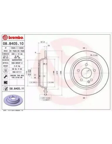 08.8405.10 Disco de freno Brembo