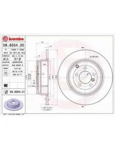 08.8554.21 Disco de freno Brembo