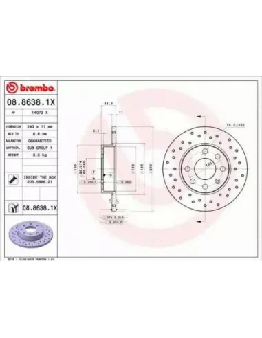 0886381X Disco de freno Brembo