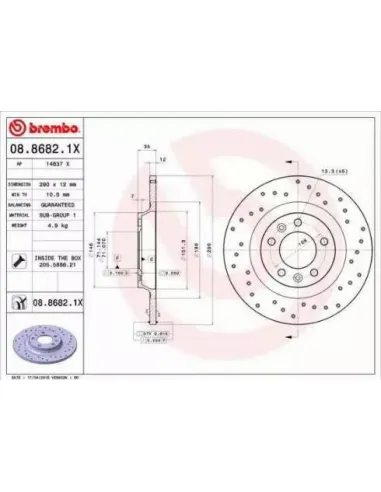 0886821X Disco de freno Brembo