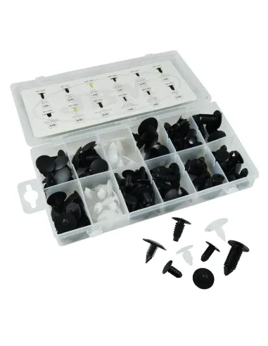 Estuche de Clips Plásticos Universales 128PCS...