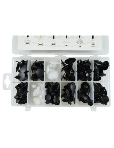 52888 Estuche De Clips Plasticos Universal 128 Pcs JBM